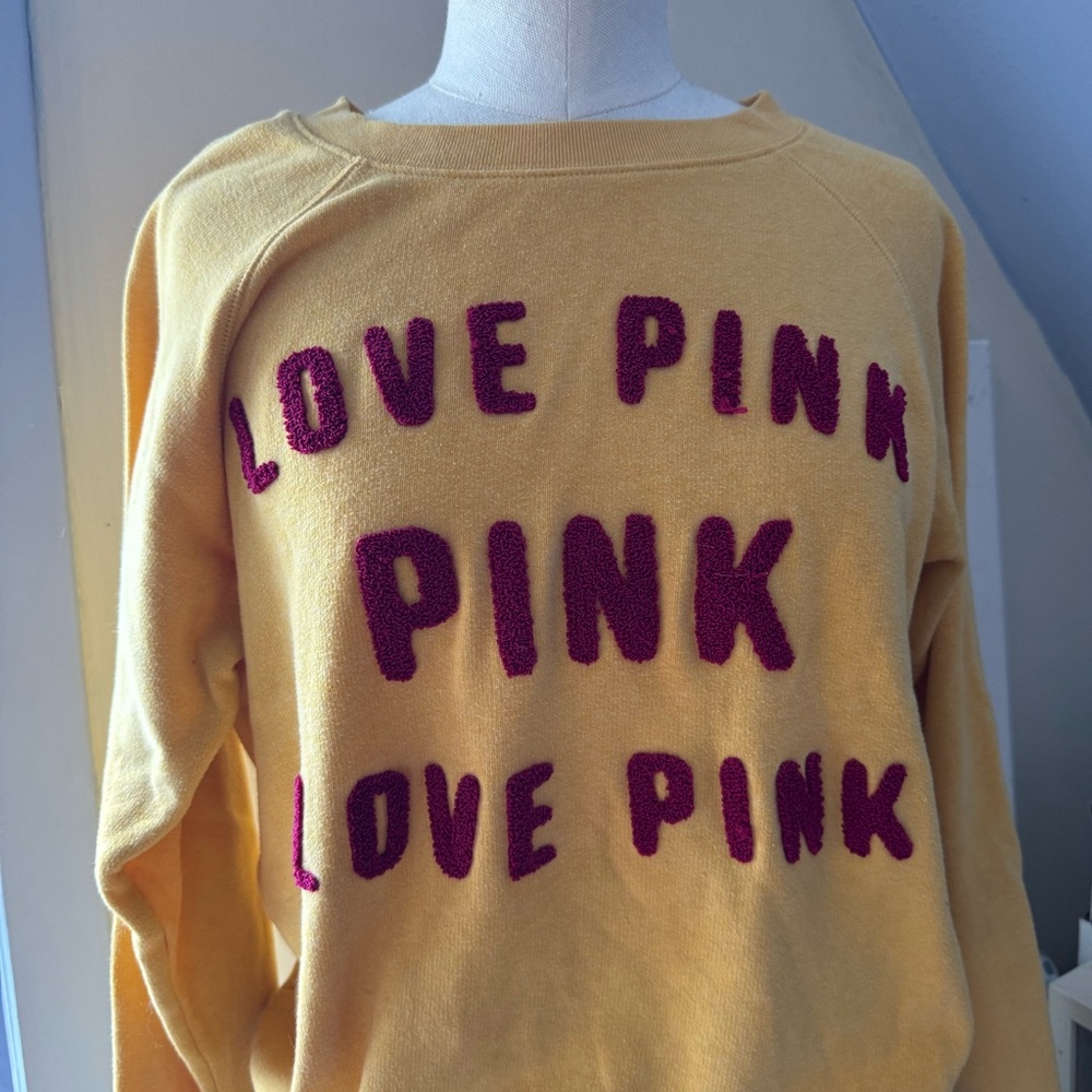 PINK Long Sleeve Crew Neck Sweater